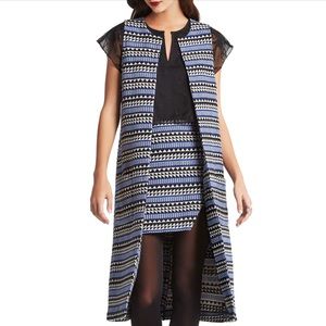 BCBGeneration Geometric Jacquard Long Vest